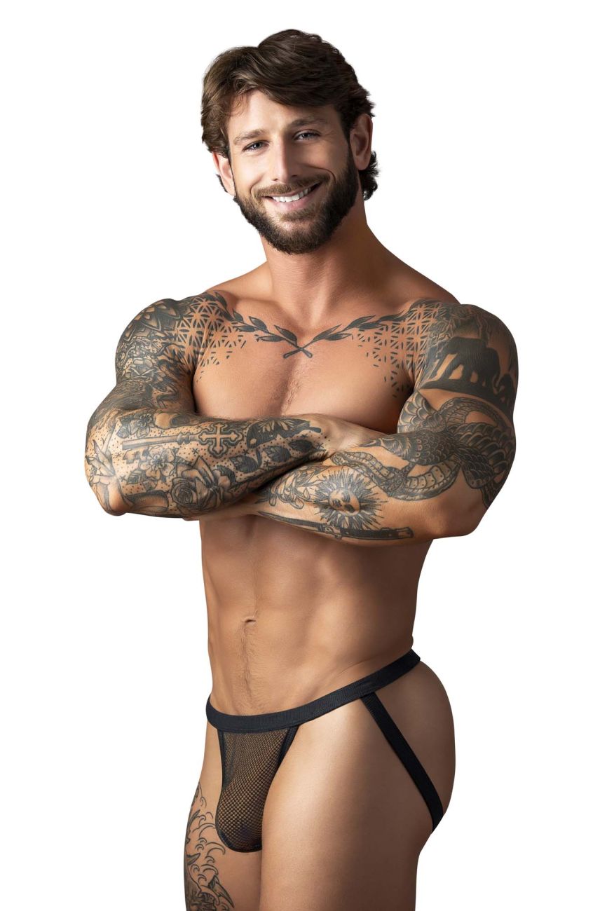 Male Power Men's Underwear 388-11C Fishnet 2 Jockstrap Color Black
