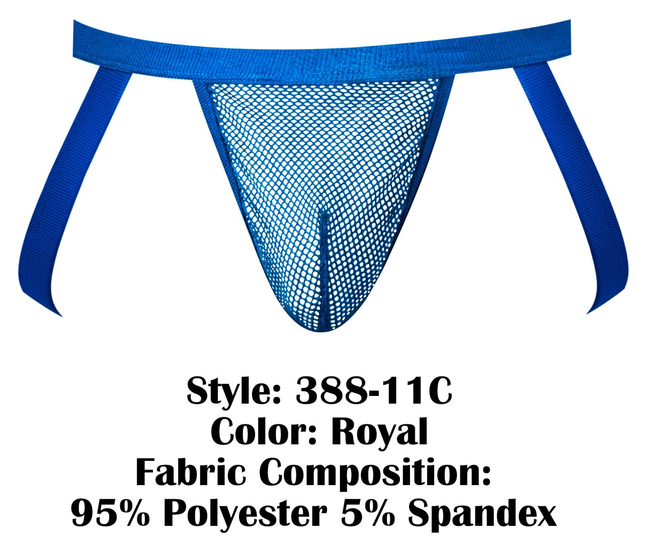 Male Power Men's Underwear 388-11C Fishnet 2 Jockstrap Color Royal
