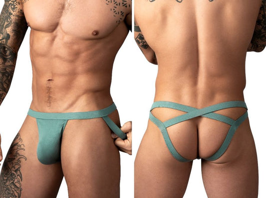 Male Power Men's Underwear 394-308 Eco Cozy Jockstrap Color Green