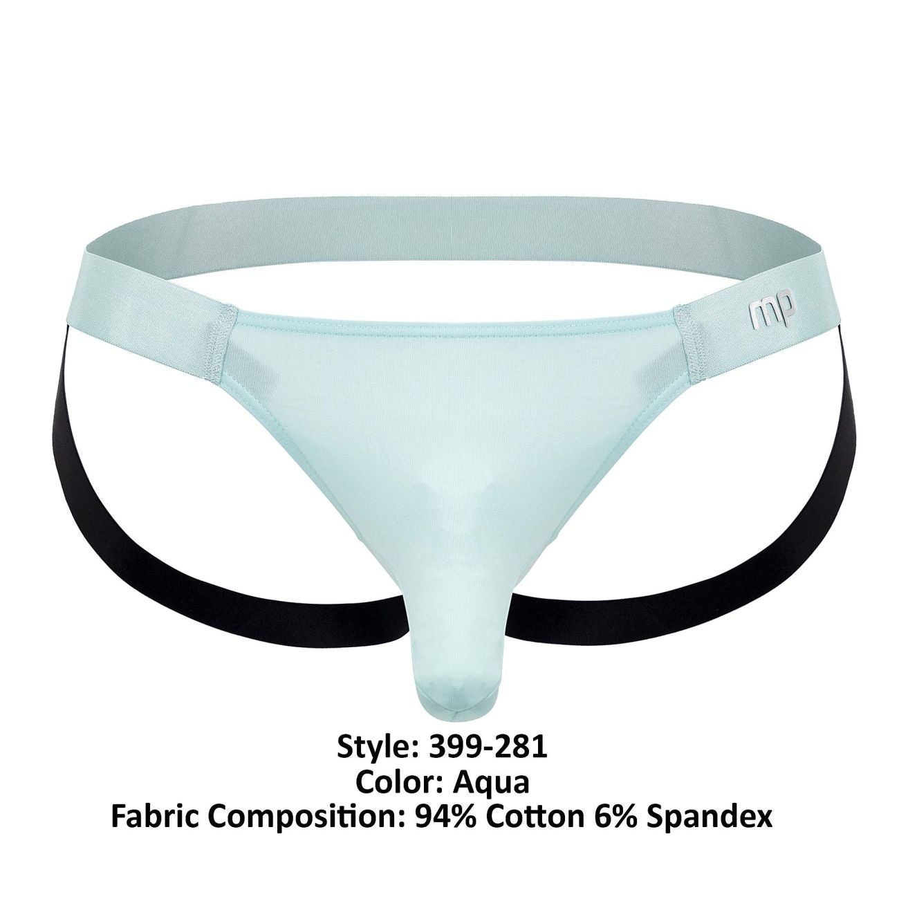 Male Power Men's Underwear 399-281 Easy Breezy Jock Sleeve Color Aqua