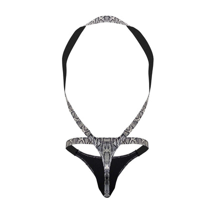 S-naked Shoulder Sling Harness Silver-Black Thong - view 6