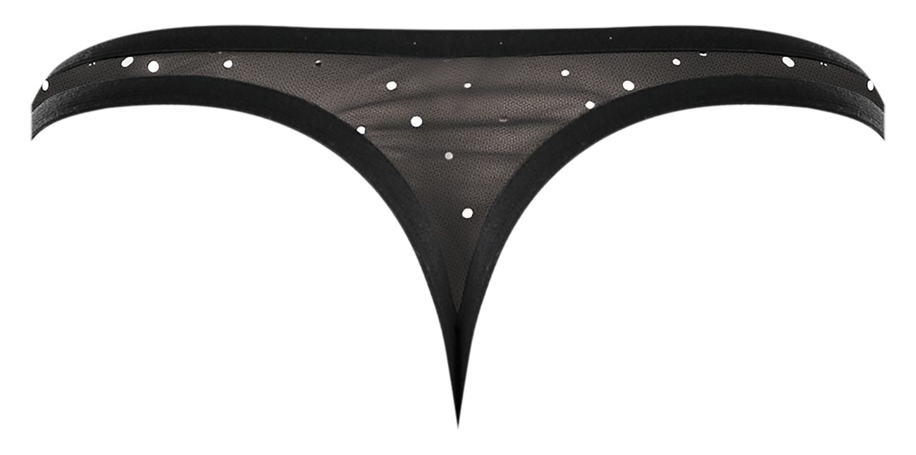 Male Power Men's Underwear 407-288 Show Stopper Thong Color Silver Mesh Dot