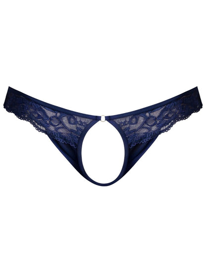 Sassy Open Ring Navy Lace Thong - view 4