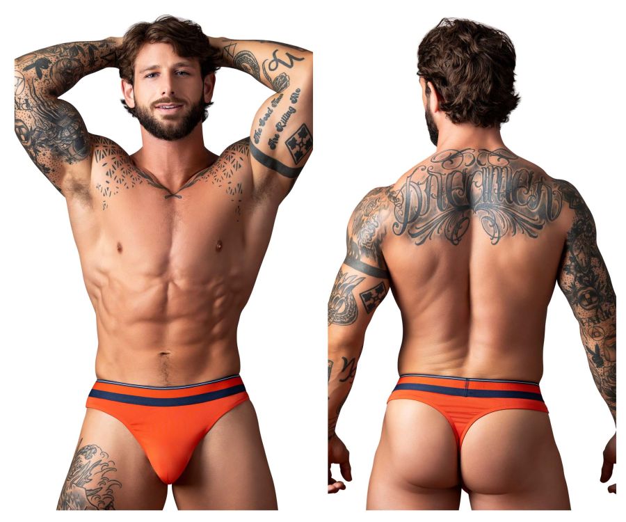 Male Power Men's Underwear 412-299 Soo Cumfy Thongs Color Orange