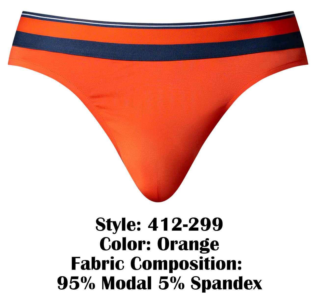 Male Power Men's Underwear 412-299 Soo Cumfy Thongs Color Orange