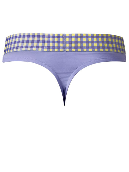 Male Power Men's Underwear 413-306 So Comfy Gingham Thong in Purple Color Purple