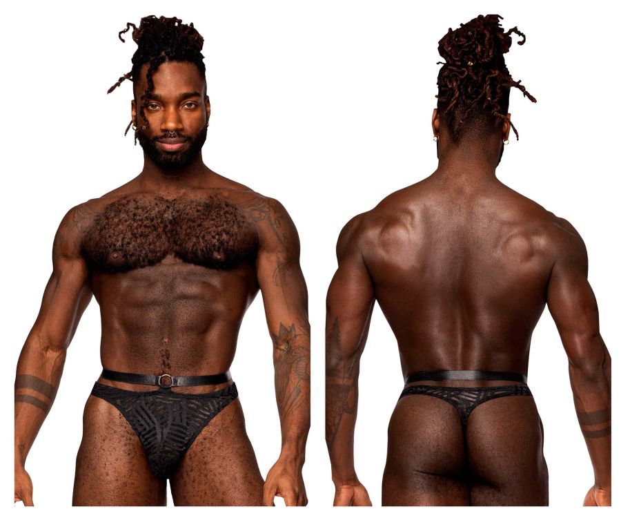 Male Power Men's Underwear 415-284 Rude Awakening Strap Thong Color Black