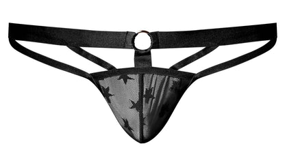 Male Power Men's Underwear 416-291 Love Star Thong with Ring Color Black