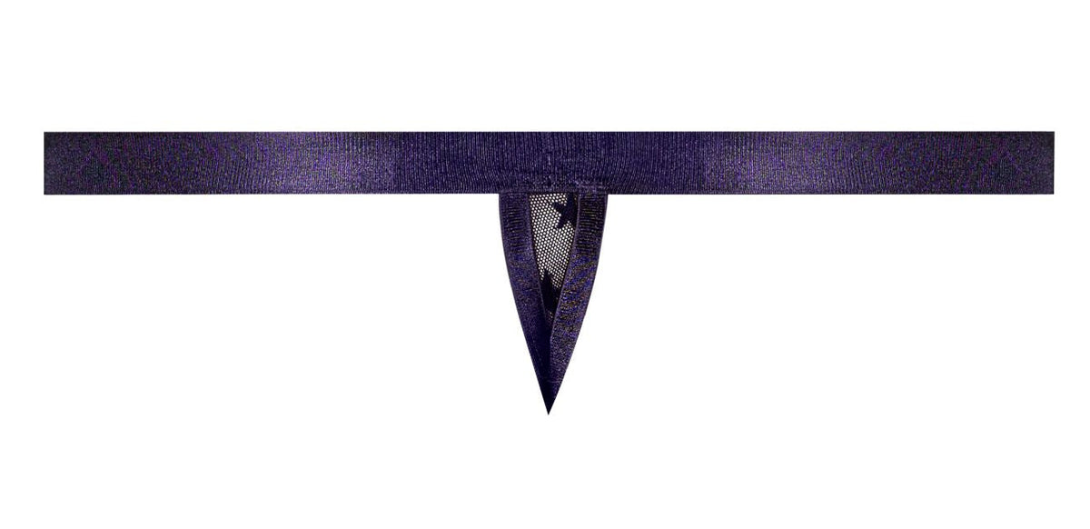 Male Power Love Star Thong with Ring - Purple