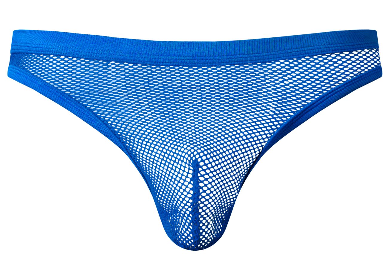 Male Power Men's Underwear 441-11C Fishnet 2 Bong Thong Color Royal