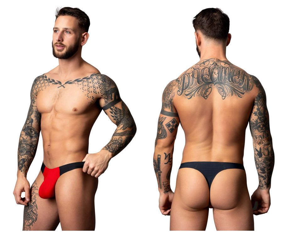 Bong Black-Red Mesh Thong - view 1