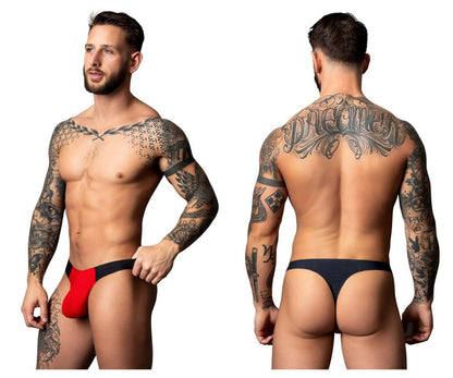 Bong Black-Red Mesh Thong - view 1