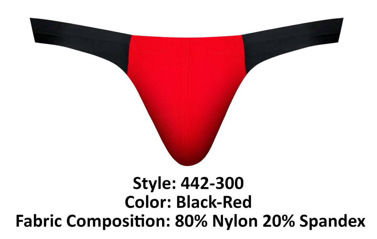 Bong Black-Red Mesh Thong - view 6