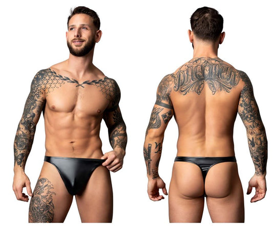 Male Power Men's Underwear 442-301 Liquid Onyx 2.0 Bong Thong Color Black