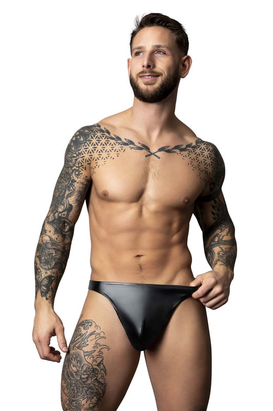 Male Power Men's Underwear 442-301 Liquid Onyx 2.0 Bong Thong Color Black