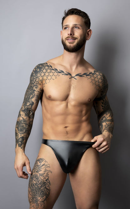 Male Power Men's Underwear 442-301 Liquid Onyx 2.0 Bong Thong Color Black