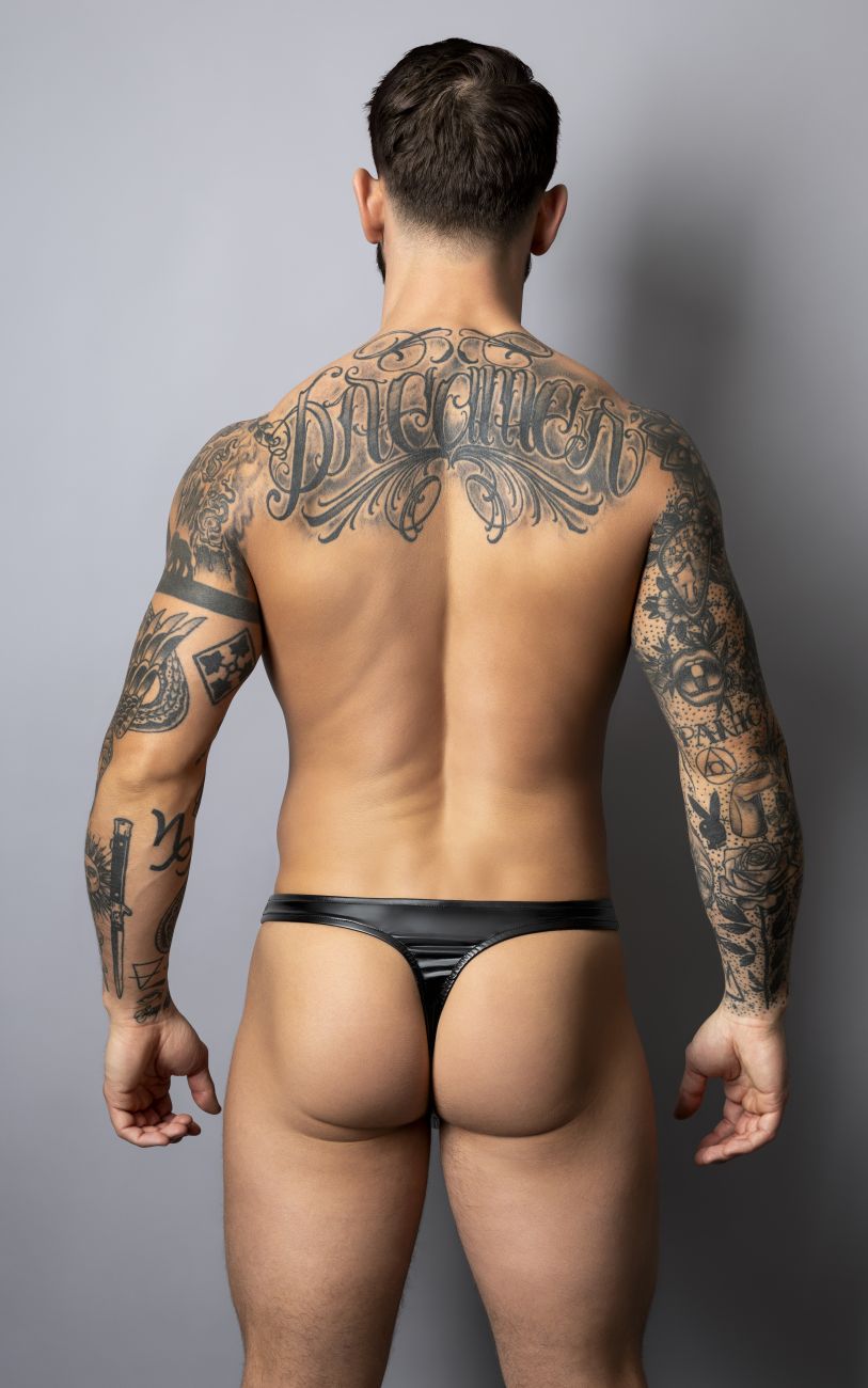 Male Power Men's Underwear 442-301 Liquid Onyx 2.0 Bong Thong Color Black
