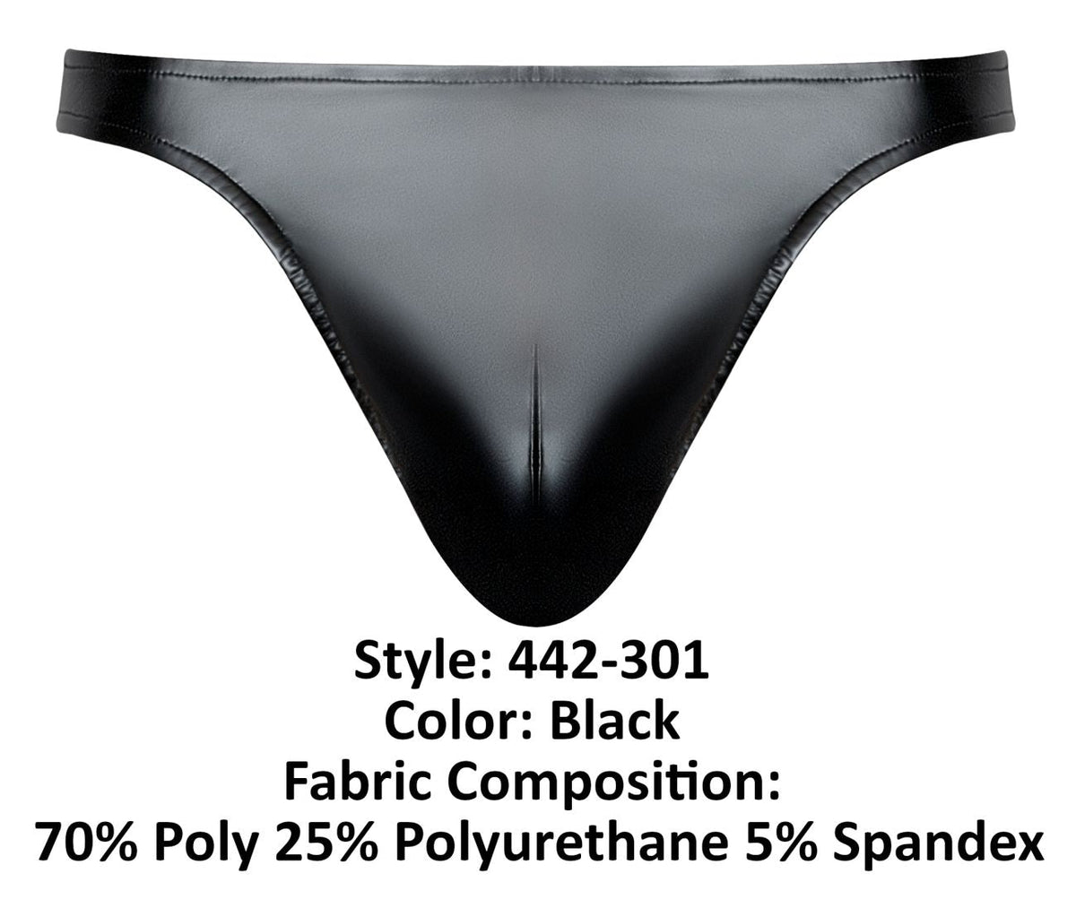Male Power Men's Underwear 442-301 Liquid Onyx 2.0 Bong Thong Color Black