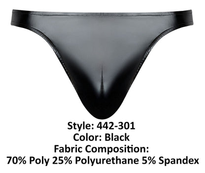 Male Power Men's Underwear 442-301 Liquid Onyx 2.0 Bong Thong Color Black