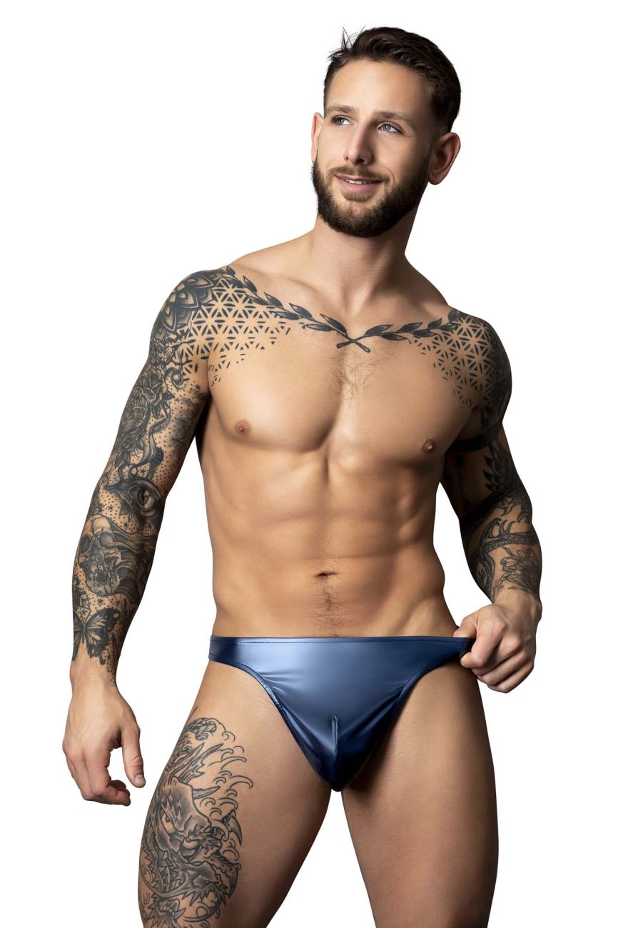 Male Power Men's Underwear 442-301 Liquid Onyx 2.0 Bong Thong Color Blue