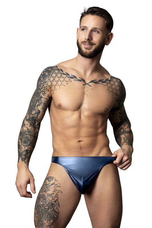 Male Power Men's Underwear 442-301 Liquid Onyx 2.0 Bong Thong Color Blue