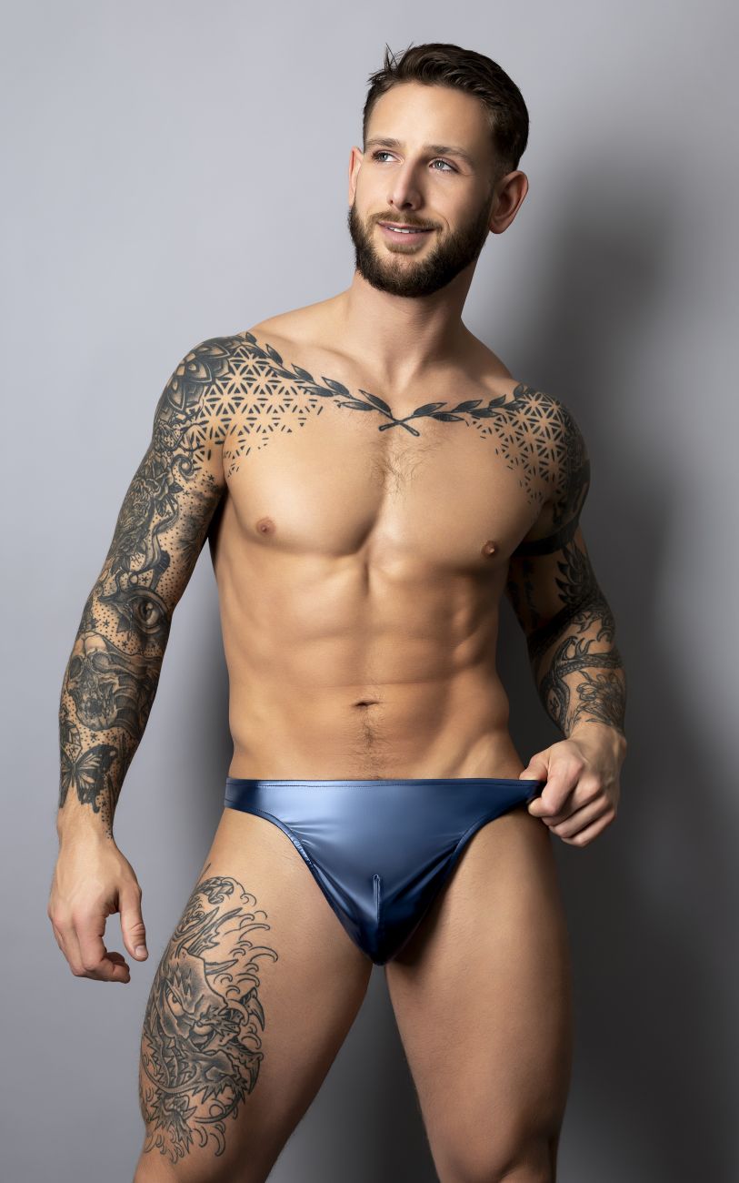 Male Power Men's Underwear 442-301 Liquid Onyx 2.0 Bong Thong Color Blue