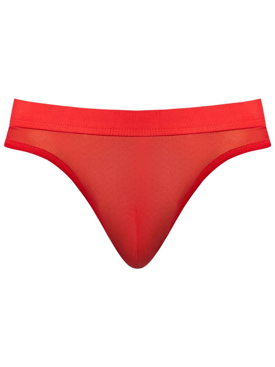 Male Power Men's Underwear 442-307 Mesh 2 Bong Thong Color Red