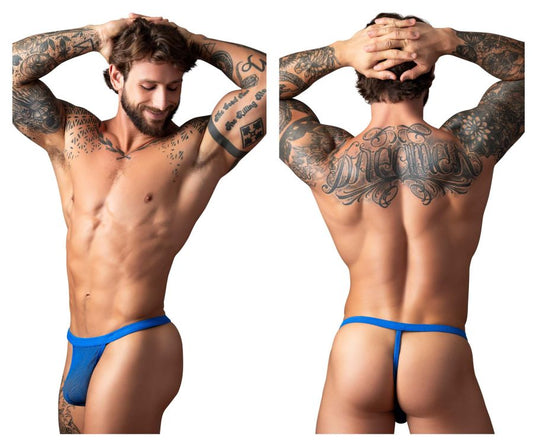Male Power Men's Underwear 449-11C Fishnet 2 G-String Color Royal
