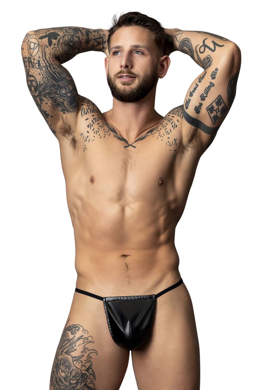 Male Power Men's Underwear 450-301 Liquid Onyx 2.0 G-String Color Black