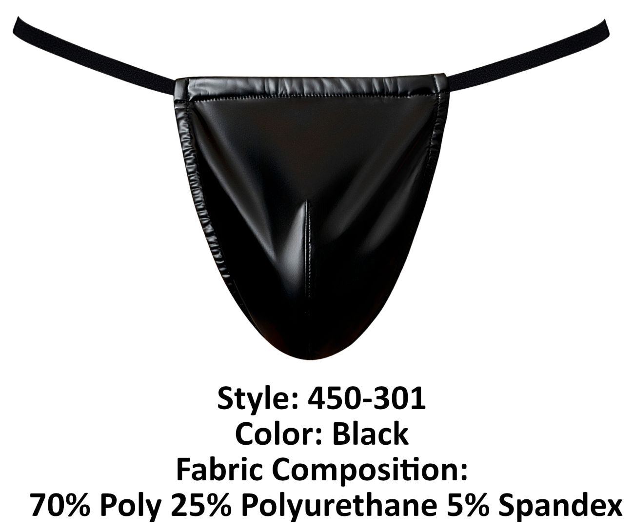 Male Power Men's Underwear 450-301 Liquid Onyx 2.0 G-String Color Black
