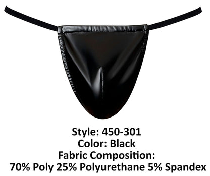 Male Power Men's Underwear 450-301 Liquid Onyx 2.0 G-String Color Black
