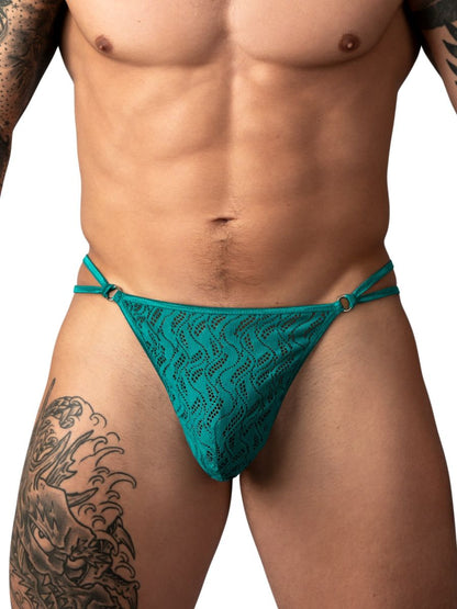 Ripple Micro V-String Teal Thong - view 2