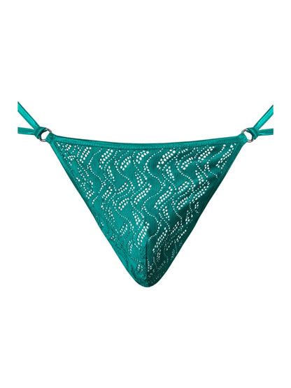 Ripple Micro V-String Teal Thong - view 4