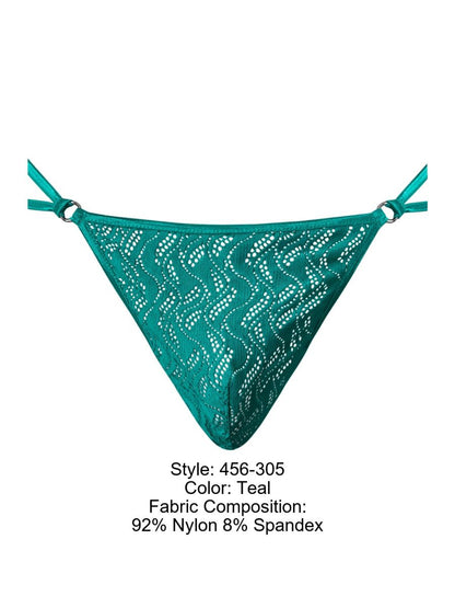Ripple Micro V-String Teal Thong - view 6