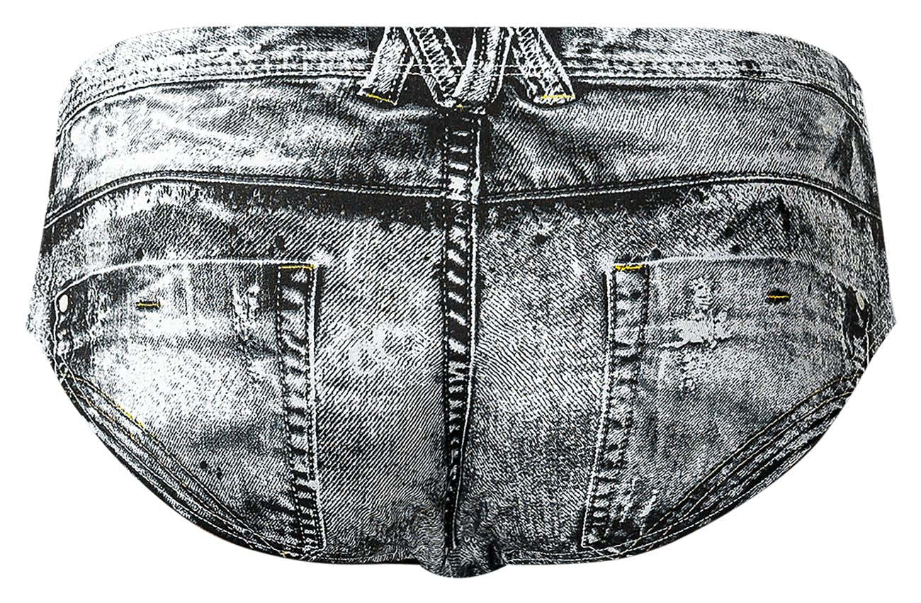 Male Power Men's Underwear 486-286 Dirty Denim Bikini Color Denim Print