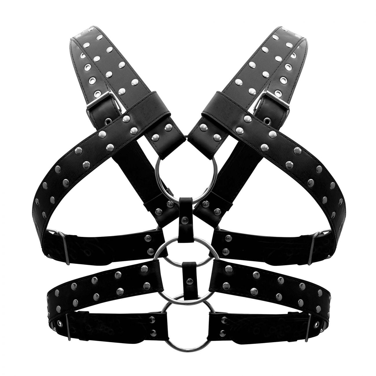 Male Power Men's Underwear 591-266 Leather Gemini Harness Color Black
