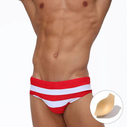 Red Stripes Swim Brief