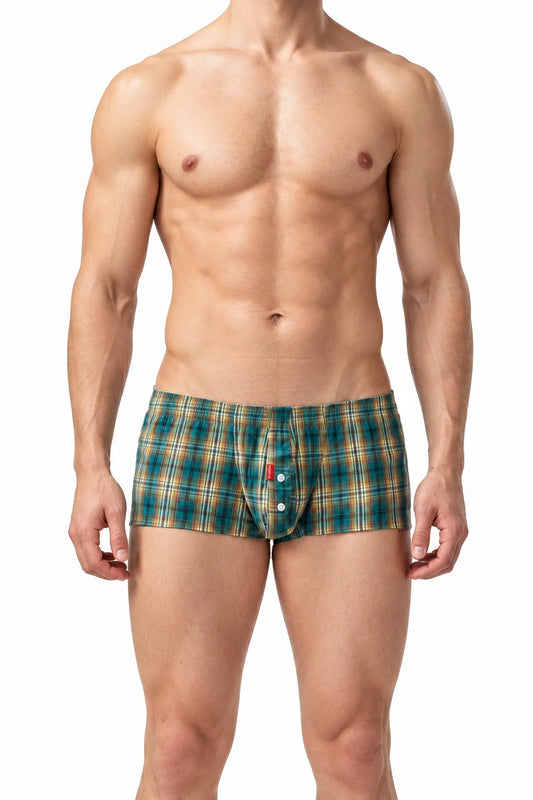 Men’s Cotton Plaid Boxer - front view