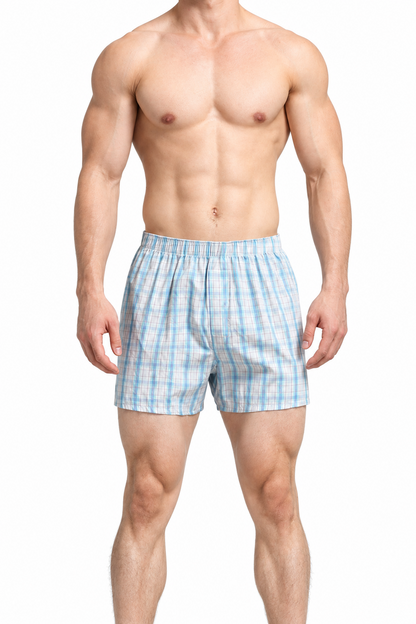 Men's Cotton Plaid Boxer Shorts
