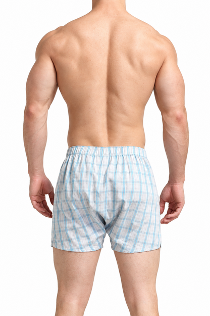 Men's Cotton Plaid Boxer Shorts