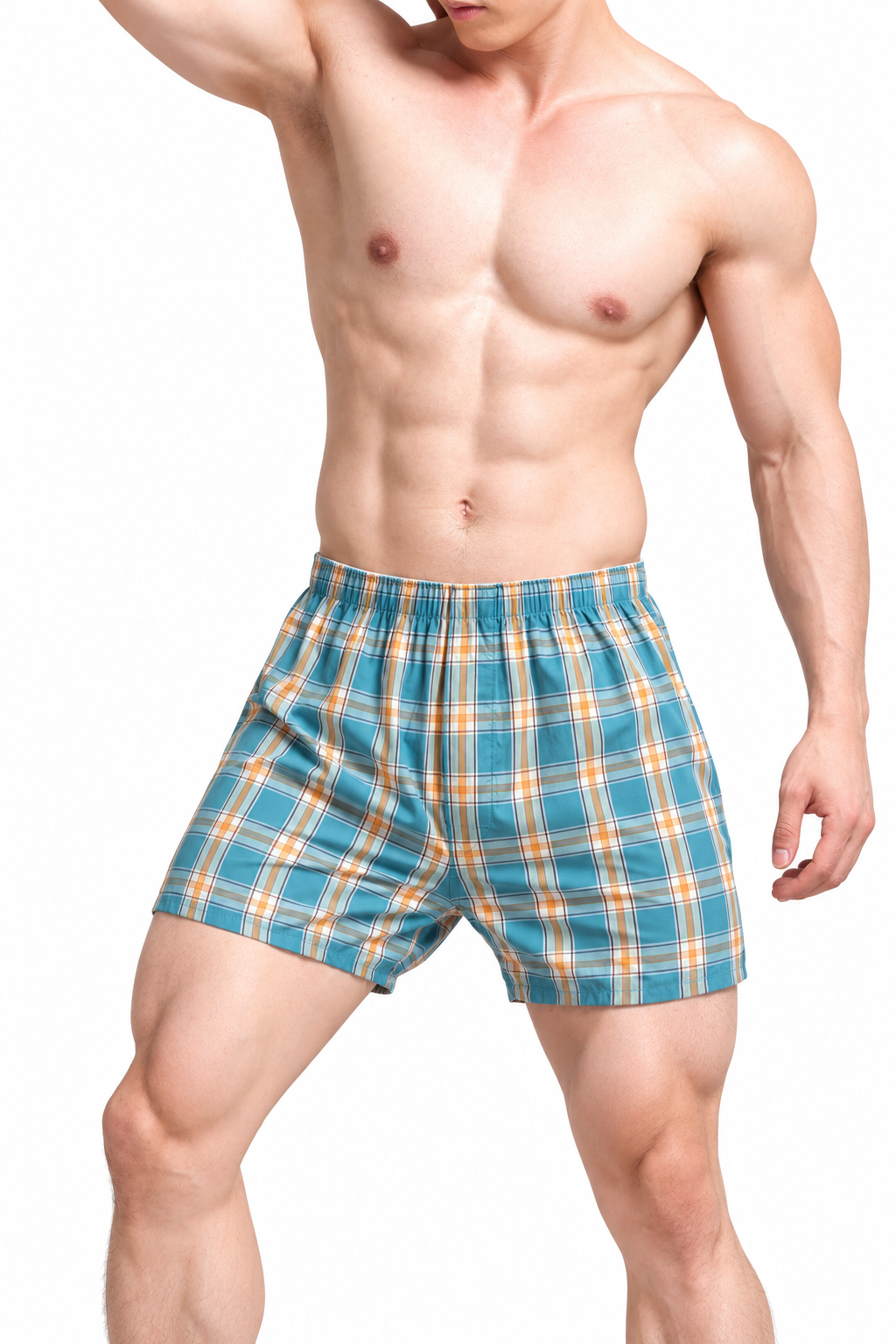Men's Cotton Plaid Boxer Shorts