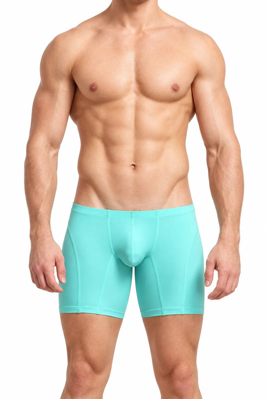 Men’s Long Boxer Shorts - Compression Fit, Soft & Stretchable - front view