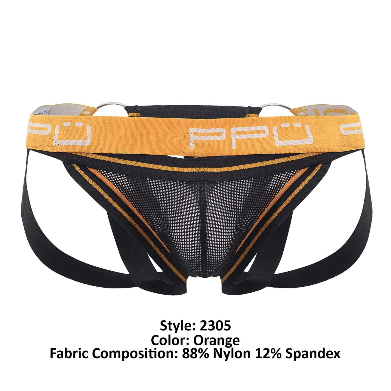 PPU Men's Underwear 2305 Mesh Jockstrap Color Orange