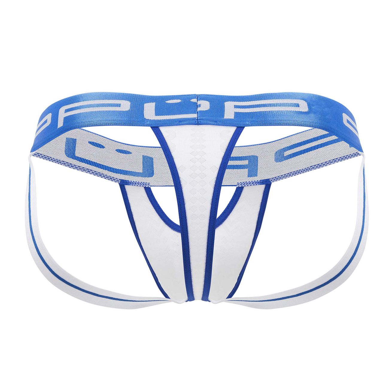 PPU Men's Underwear 2313 Peek-a-boo Jockstrap Color White