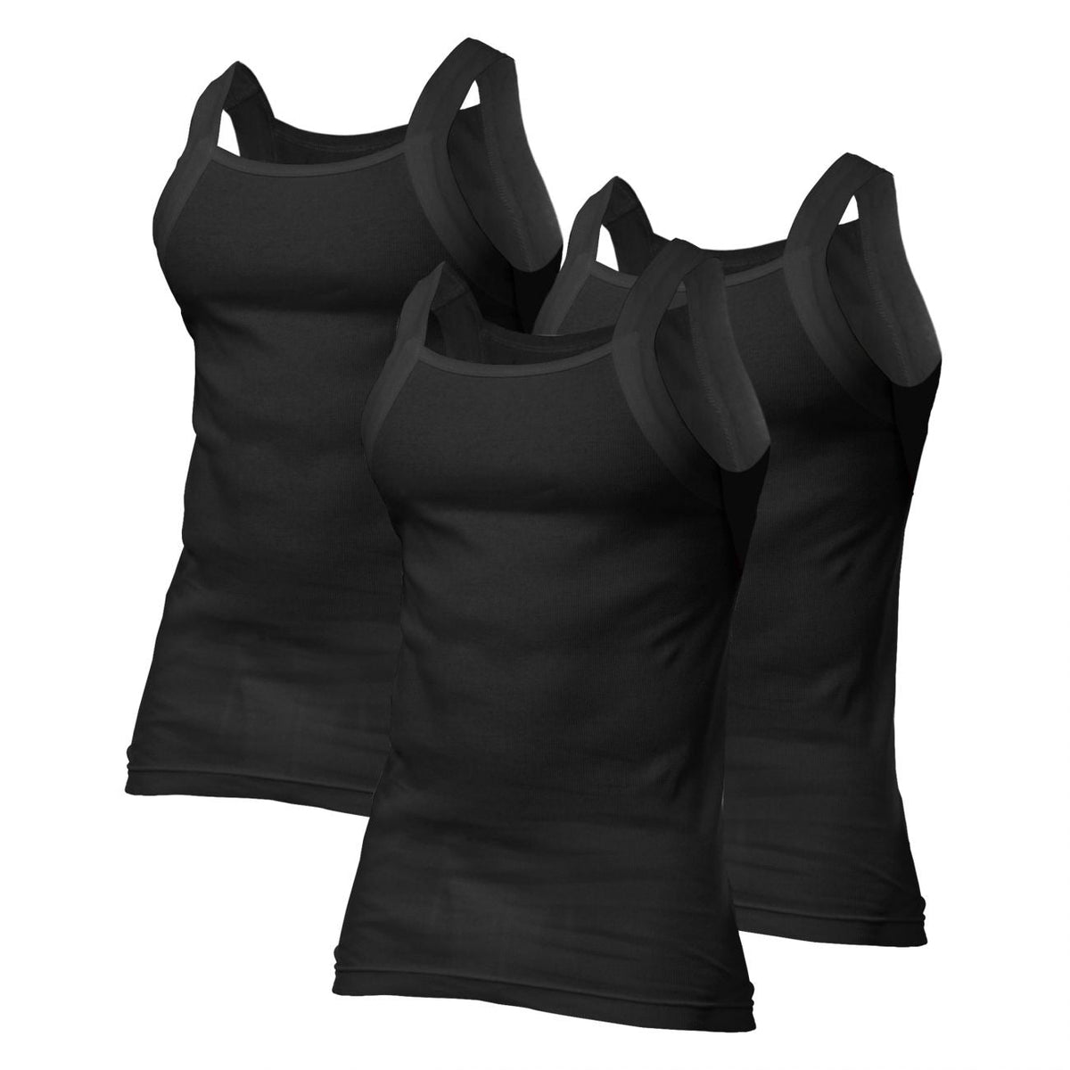 Papi 3-Pack Square Neck Tank - Black