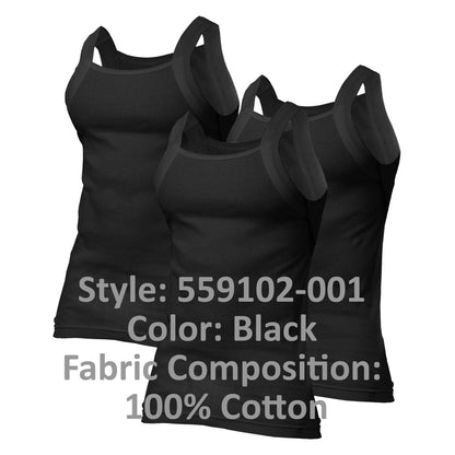 Papi 3-Pack Square Neck Tank - Black