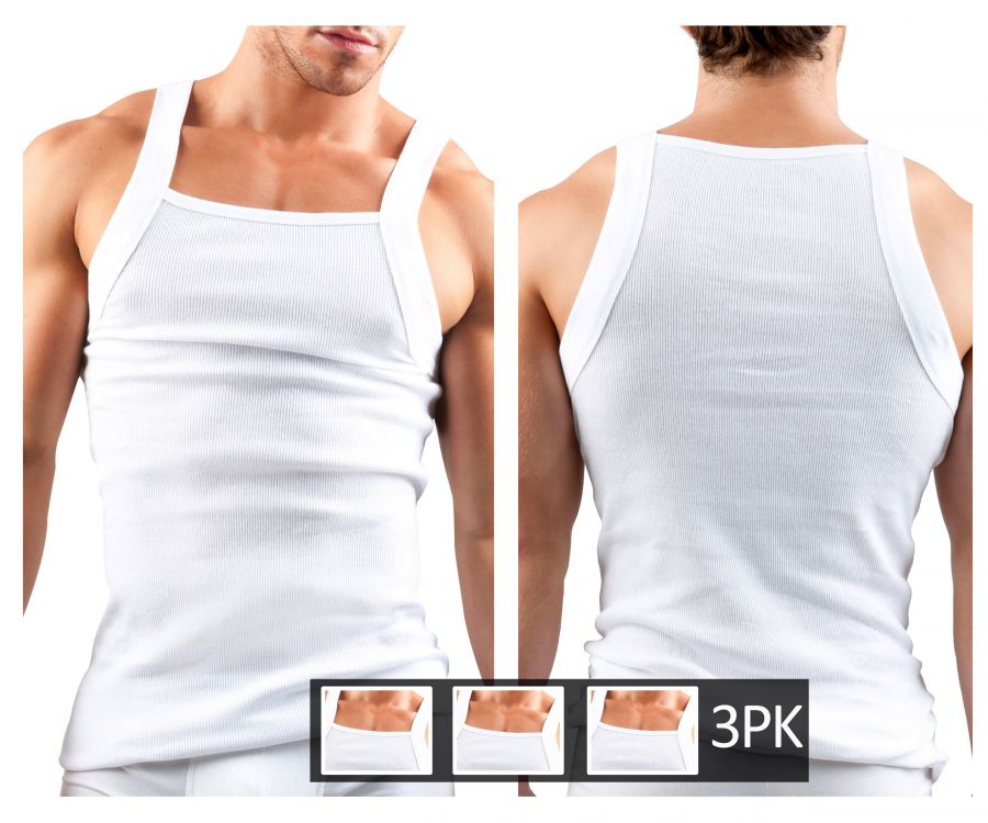 Papi 3-Pack Square Neck Tank - White