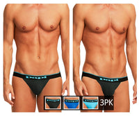 3 Pack Stretch Black-Cobalt-Blue Cotton Jockstrap - view 1