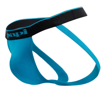 Papi 3-Pack Cotton Stretch Jockstrap - Black-Cobalt-Blue