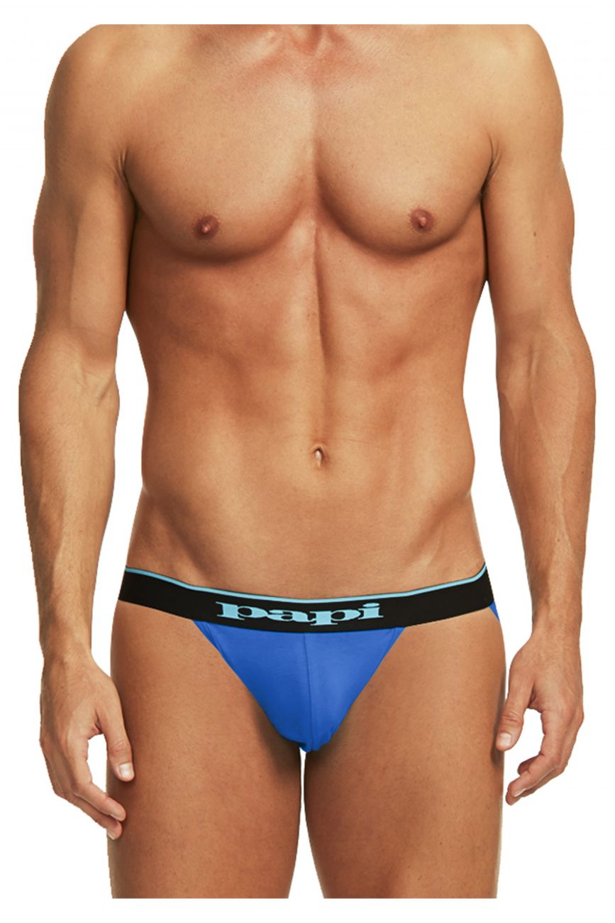 Papi 3-Pack Cotton Stretch Jockstrap - Black-Cobalt-Blue